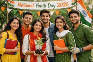 Indian youth celebrating National Youth Day 2026 while promoting peace, education, and environmental responsibility