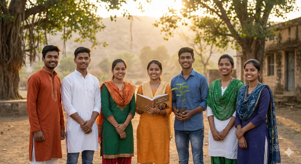 Indian youth volunteers promoting unity and environment protection on National Youth Day 2026
